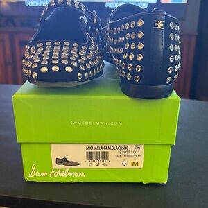 Sam Edelman Black Studded Slip-On Loafers